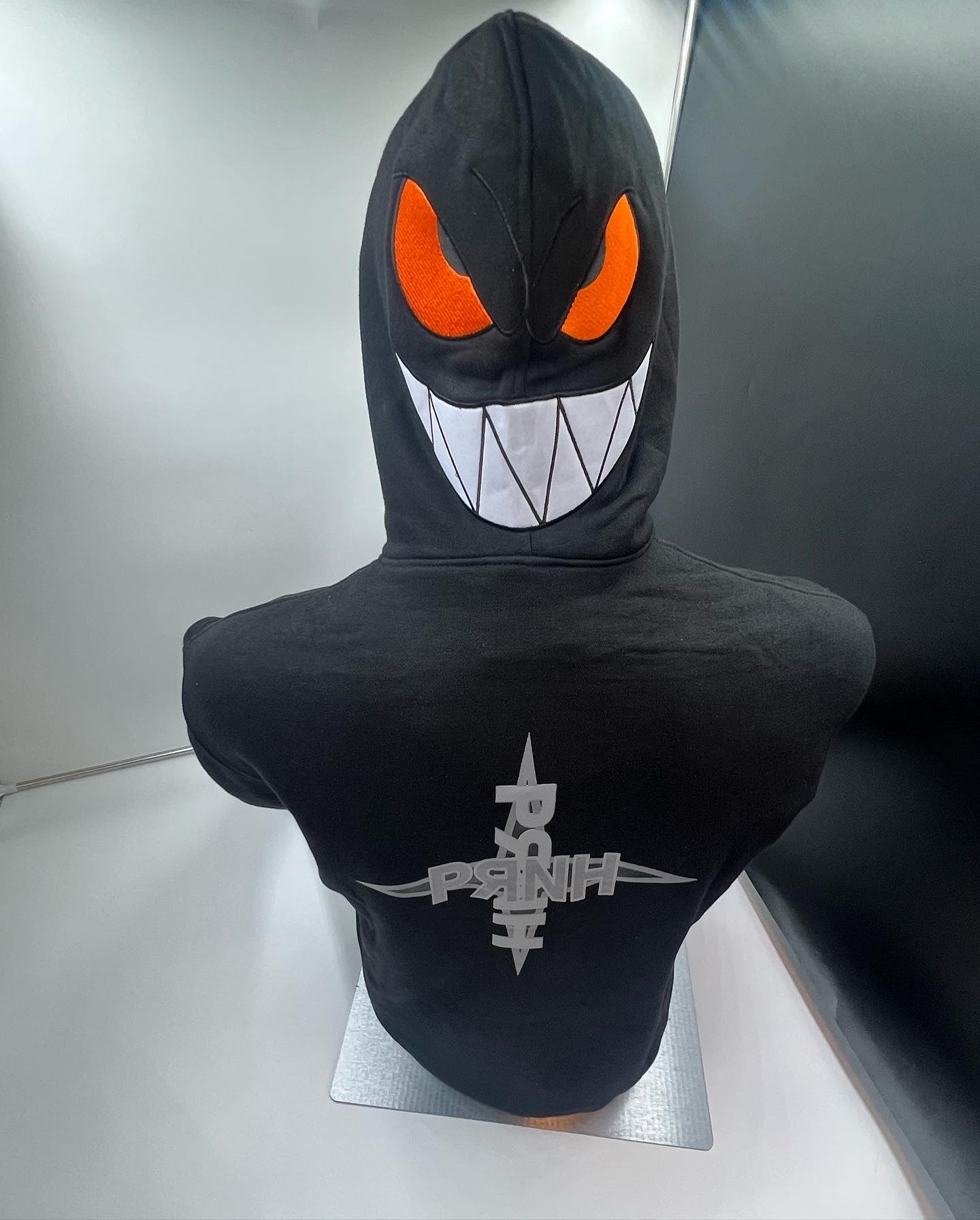 PRNH  Pullover Fleece x “Rust” - Bones Embroidery Patch w/ Piranha hood****SOLD OUT***