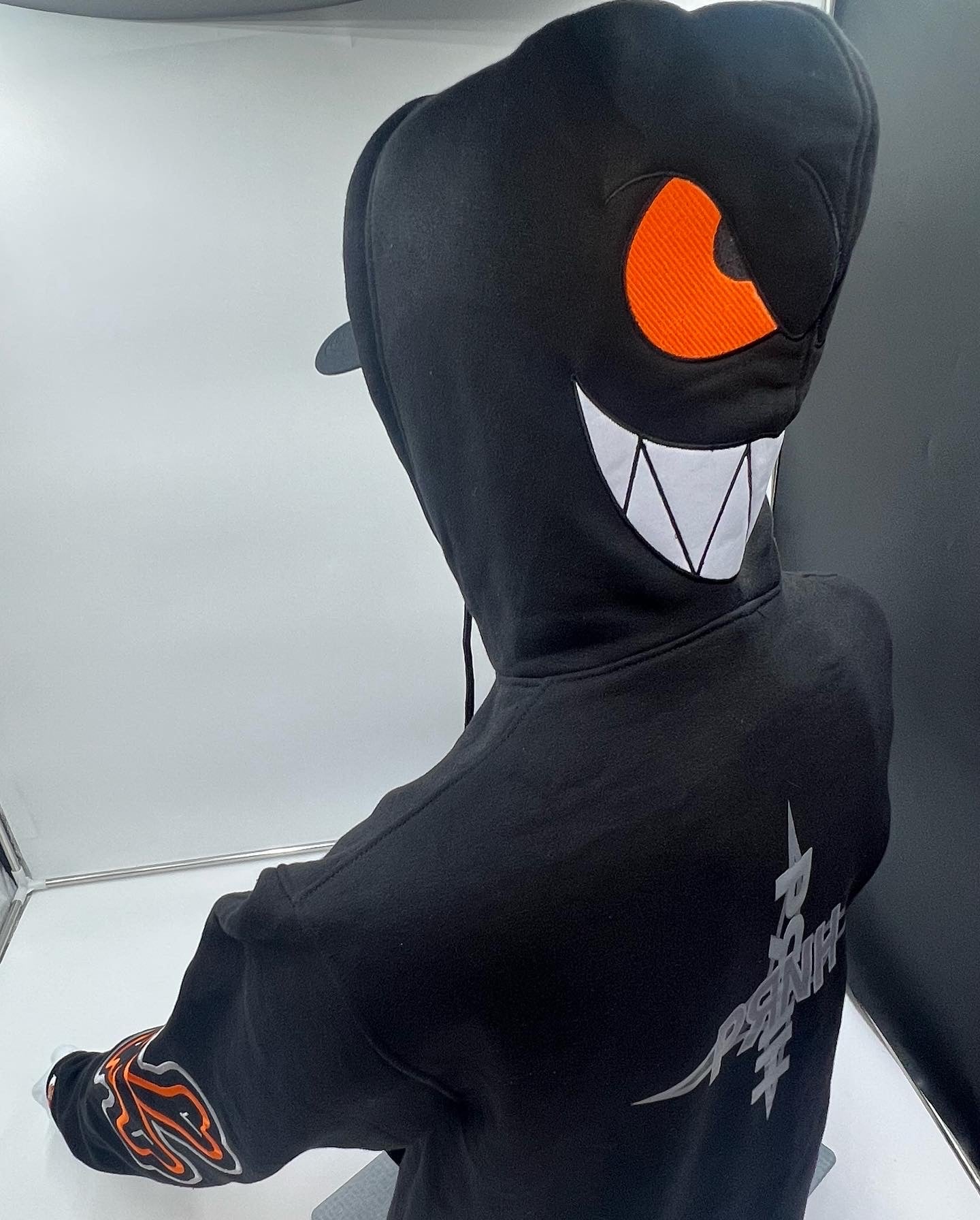 PRNH  Pullover Fleece x “Rust” - Bones Embroidery Patch w/ Piranha hood****SOLD OUT***