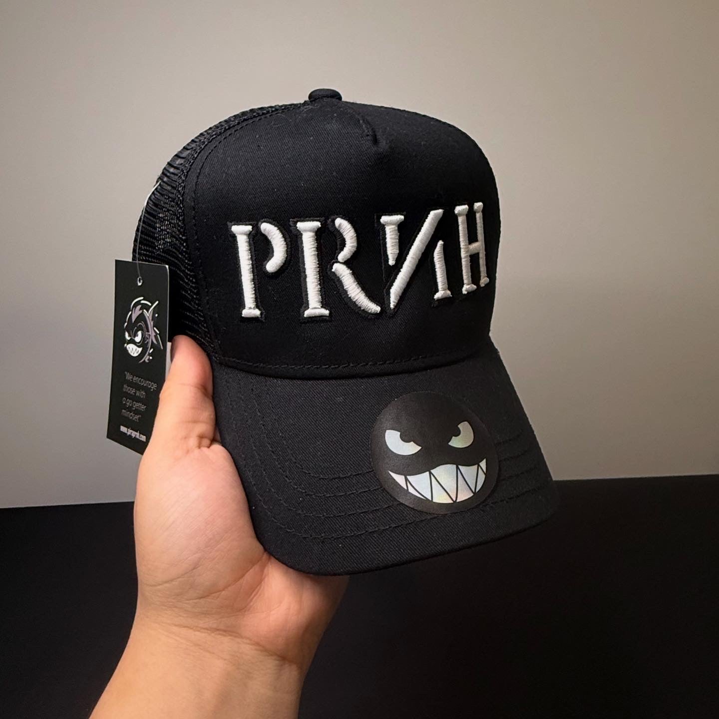 PRNH x Half / Half mesh SnapBack “Shadow”